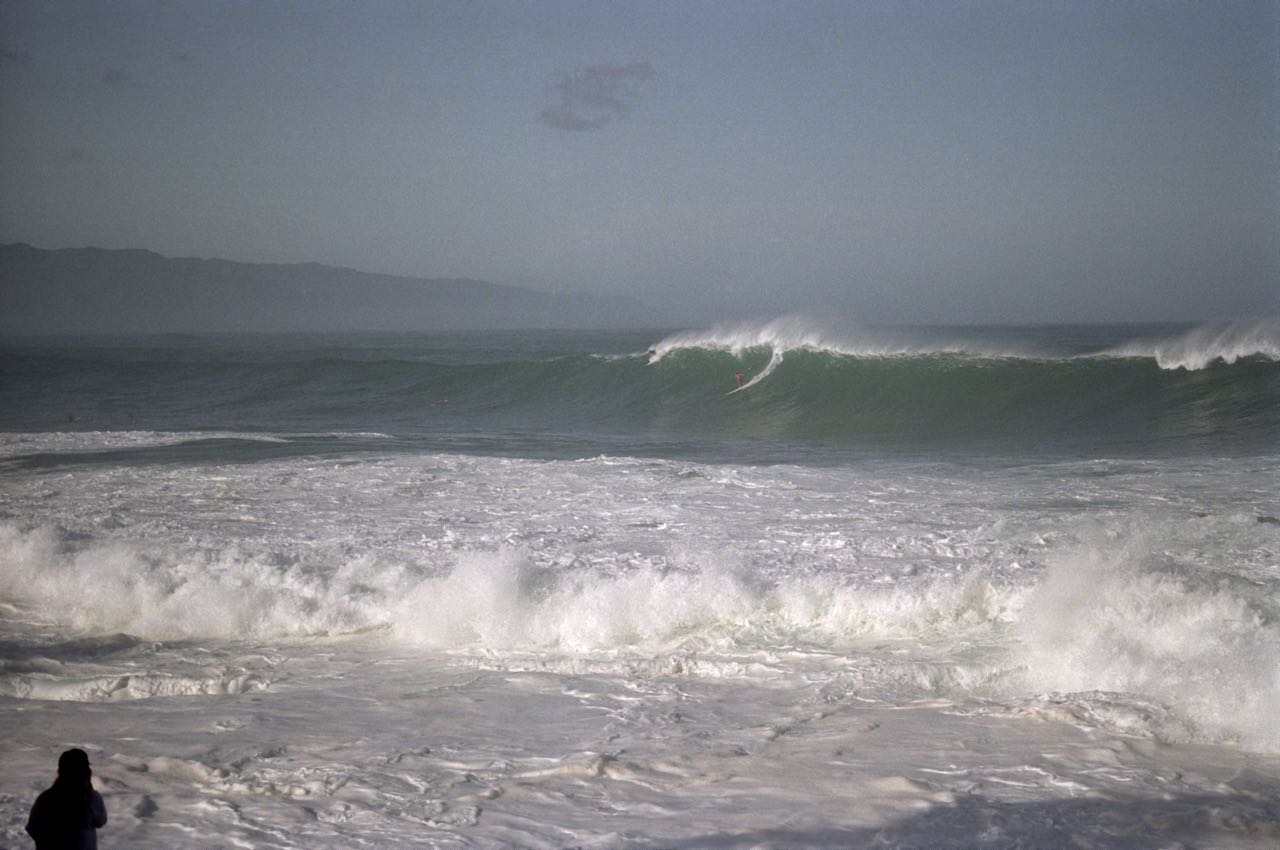 Fifteen foot swell at Waimea Bay